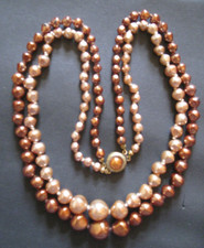 Collier zweireihig aus Glasperlen - Murano?  1950ger Jahre