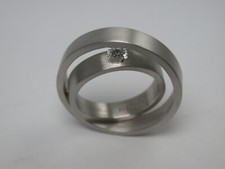 schwerer Designerring Platin Solitär 0,28 Ct  top Qualität  Schwab Palantir