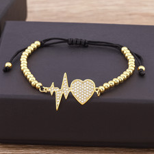 Goldenes Herzschlag Armband