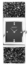 Sekonda Seksy Rocks Damenuhr mit schwarzem Steinbesatz und Armband 2573
