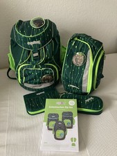 Ergobag Schulranzen-Set, Grün/Neon, Junge, 4-teilig