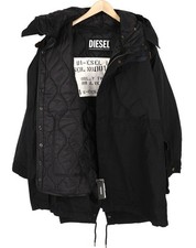 DIESEL W-Miles Herren Jacke L schwarz 2in1 Parka isoliert Kordelzugbund UVP475*