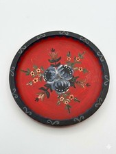 Vintage holzteller handbemalt - holzteller,