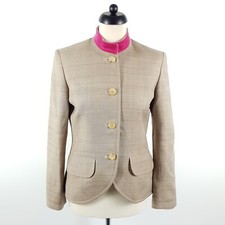 Stajan 100% Seide Janker Damen Gr. 38 M Grau Pink Trachten Jacke Blazer