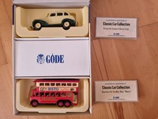 Göde Classic Car Collection Ivory & Green Chevy Car + Karrier E6 Trolley Bus