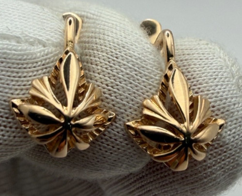 Vintage 14k rose gold ohrringe - gold,