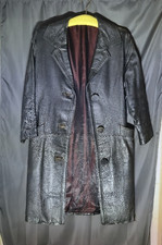 Langer Herren "Leder" Mantel,  Vintage in Used Optik 3