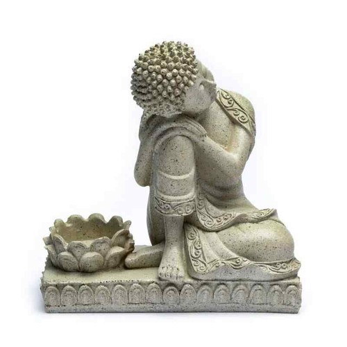 Kerzenhalter buddha steingrau - kerzenhalter,