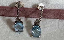 Pandora Silber Topas,Facetten,Ohrringe,Halbcreolen,OLDIES hellblau Ausverkauft