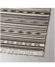 IKEA Kattrup Kelim Teppich 300x200 Wolle Handarbeit gestreift