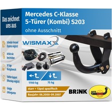 ANHÄNGERKUPPLUNG starr für Mercedes C-Klasse T W203 00-07 +13pol E-Satz BRINK