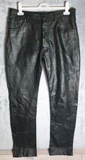 Vintage schwarze Lederhose W34
