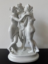 Porzellan Figur Sitzendorf Drei Grazien Antonio Canova Jugendstil