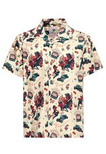 KING KEROSIN Herren Hawaii Hemd mit Allover-Artwork-Print Rockabilly Devil