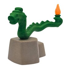 Playmobil grauer Felsen Statue grüner Drache Mittelalter Burg Gebäude