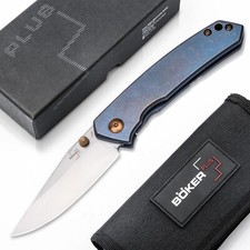BÖKER PLUS® Canoe Taschenmesser Klappmesser S35VN Titan Frame Lock Blau 01BO494