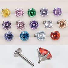 G23 Titan Piercing Ohrstecker – Zirkonia im Vogelnest-Schliff – hautfreundlich