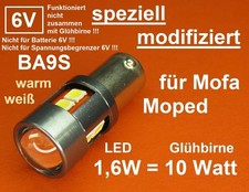 LED BA9S für 6V Mofa modifiziert, mit Spannungsregler Gleichrichter
