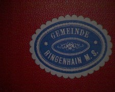 Siegelmarke Gemeinde  Ringenhain M.S.  