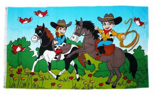 Fahne flagge cowboykinder 90 - fahne,