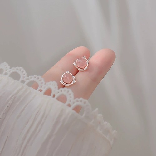Rosa 925 silber - ohrringe, –