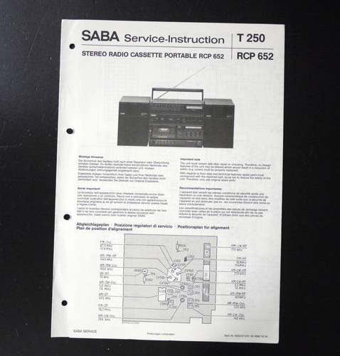Original saba rcp652 radio - original,