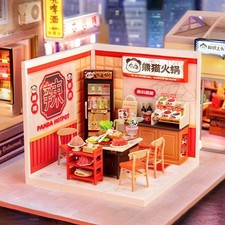 Rolife Panda Hot Pot DIY 1 24 Miniatur Haus mit LED Modellbau für Erwachsene