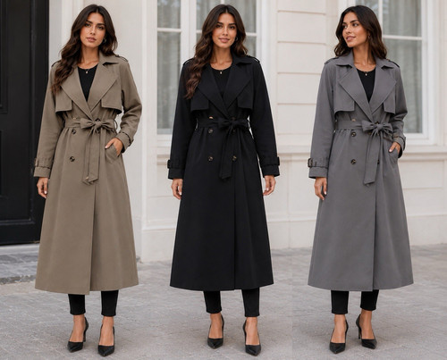 Cherry damen trenchcoat lang - cherry,