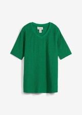 Crêpe-Shirt mit Lochstickerei