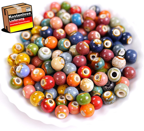 300 stück bunte keramikperlen - 300,