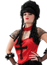 Gothic Oberteil rot schwarz