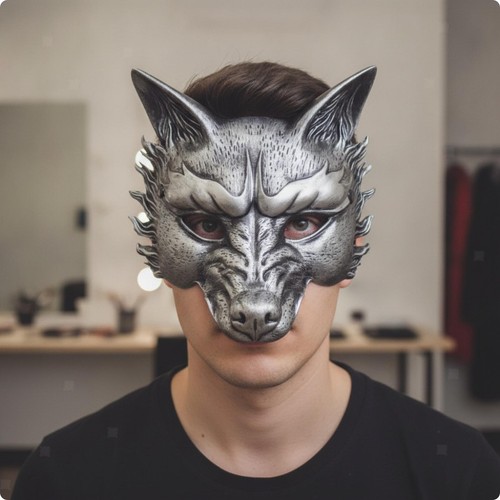Wolfsmaske detailreich