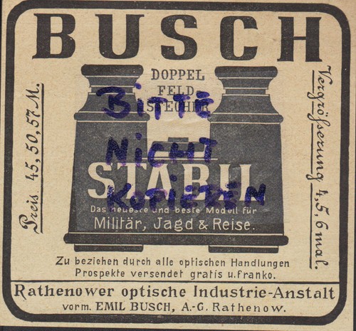 Rathenow werbung 1903 emil - rathenow,