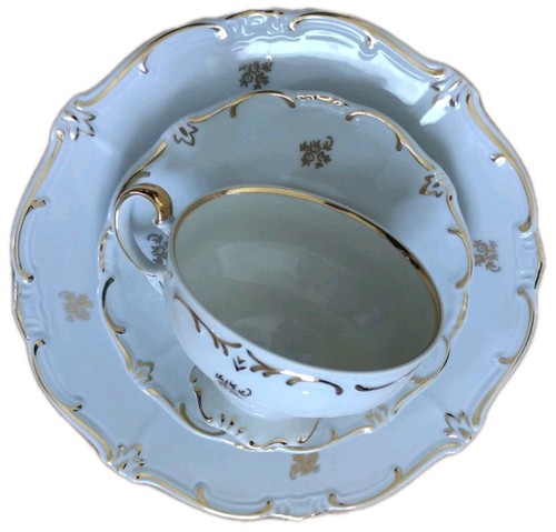 Antike tasse mit untertasse - mit,