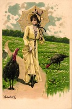 Dame mit Schirm, Truthahn