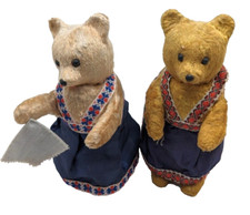 2 Teddy Bären Paar zum aufziehen altes Spielzeug Russland UDSSR Teddy antik DDR