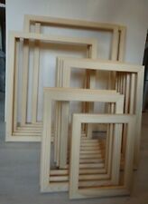 Bilderrahmen 18x24 bis 50x60cm 3cm Natur Holz Rahmen für Keilrahmen geeignet