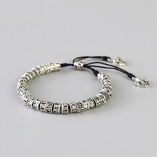 Tibetisches Glücksarmband Buddhistischer Schmuck Silber Om Mani Padme Hum Buddha