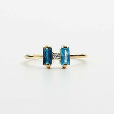 Moderner Ring 2,0 kt Blautopas
