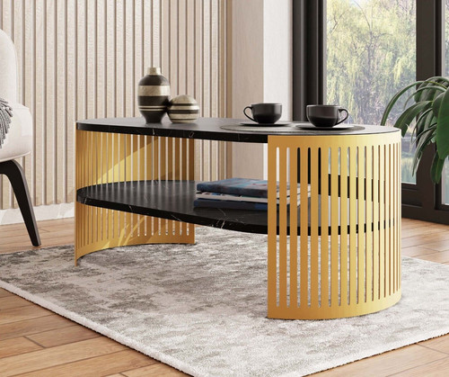 Couchtisch tosian oval - tosian, gold