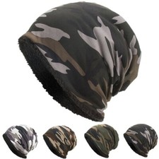 Unisex Herren Damen Camouflage Winter warm Beanie weicher Samtfutter tarnfarbene