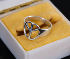 Alter Silberring PEACE Zeichen 925 Silber Gr.51 - Vintage Second Hand Schmuck