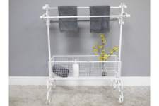 Nr.5418  Regal Badezimmer Handtuchhalter Metall Nostalgie Weiss shabby chic Neu