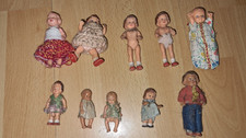 Konvolut 10 kleine Püppchen Spielzeug Deko Ostalgie Puppen Dachbodenfund Sammler