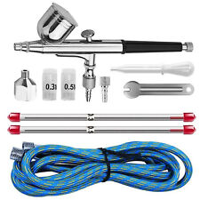 Airbrush Pistole Komplett Set Double Action + Düsen + Zubehör + Stecker  BD-130K