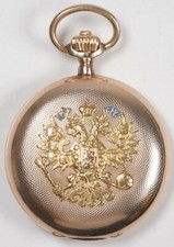 Geschenk Taschenuhr Zar Nikolaus II Russland Adler 585 Gold Pavel Bure 1904