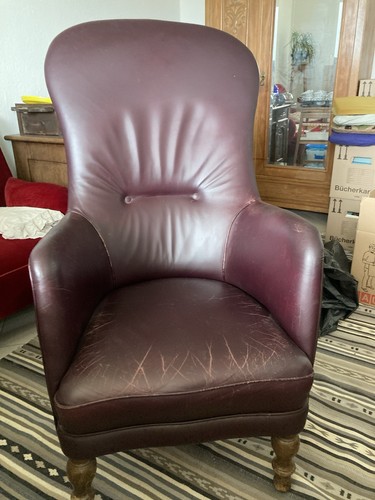 Antiker ledersessel mit - antiker,