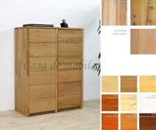 Massivholz Wäschekommode mit 6 Schubladen CONTRA 92x123x46cm Wäscheschrank holz