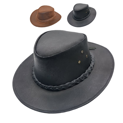 Cowboyhut 100 echtwachsleder - cowboyhut,