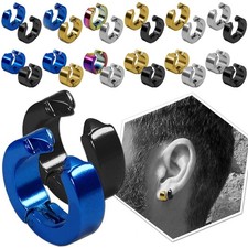 Fake Creolen Edelstahl Ohrringe Ohne Loch Klappcreolen Clips Huggie Non-Piercing